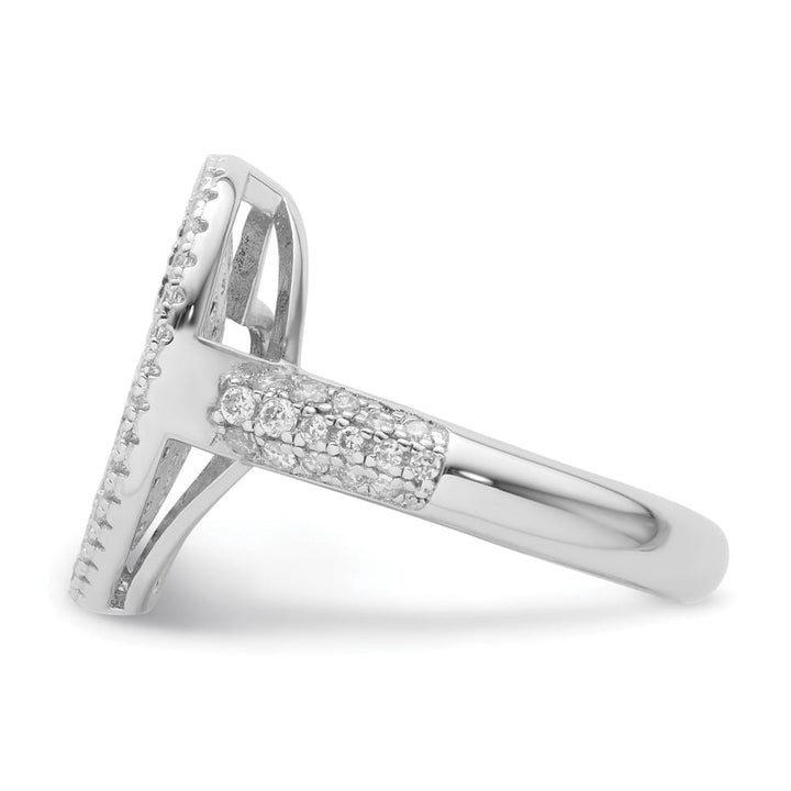 Sterling Silver Brilliant Embers Brown & Clear CZ Heart Ring