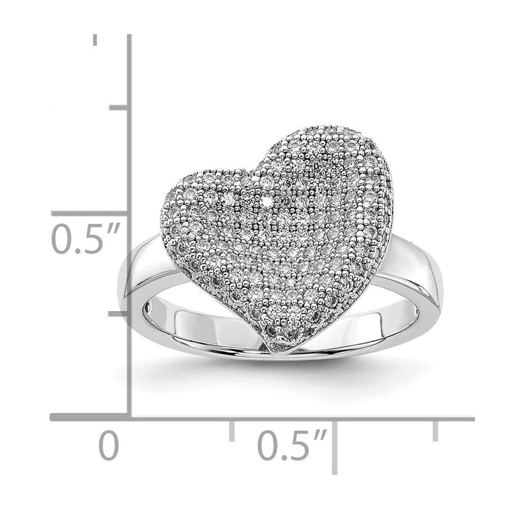 Sterling Silver Brilliant Embers CZ Fancy Polished Heart Ring