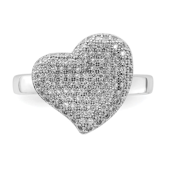 Sterling Silver Brilliant Embers CZ Fancy Polished Heart Ring