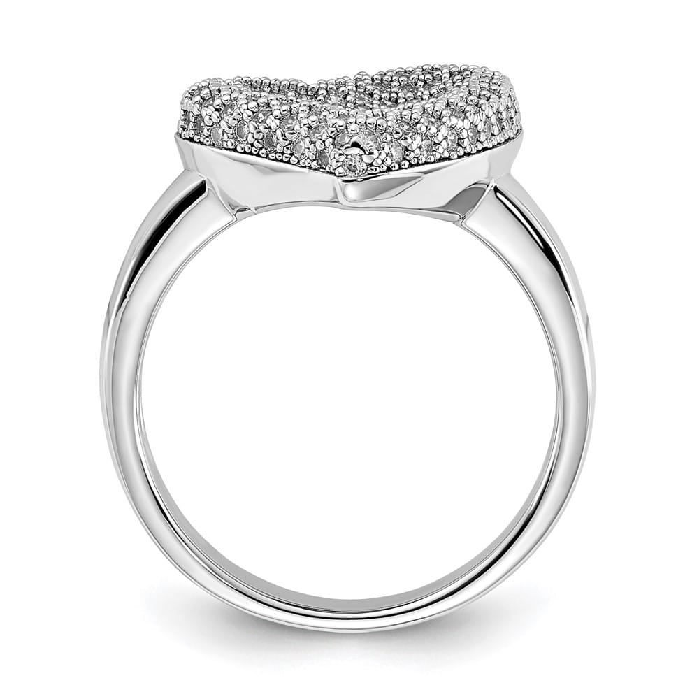 Sterling Silver Brilliant Embers CZ Fancy Polished Heart Ring