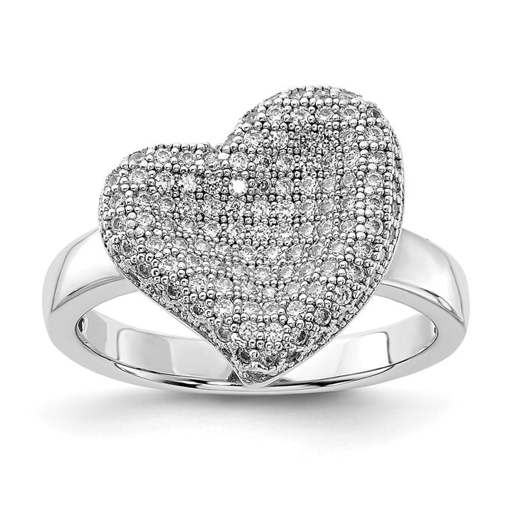 Sterling Silver Brilliant Embers CZ Fancy Polished Heart Ring
