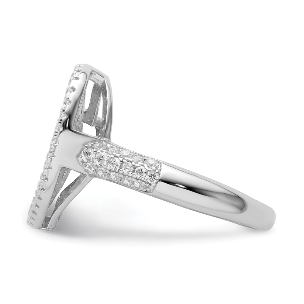 Sterling Silver Brilliant Embers Pink & Clear CZ Heart Ring