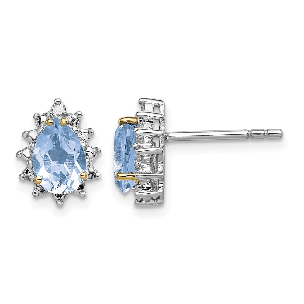 Sterling Silver Brilliant Gemstones Sky Blue Topaz Post Earrings, view 1 of 5