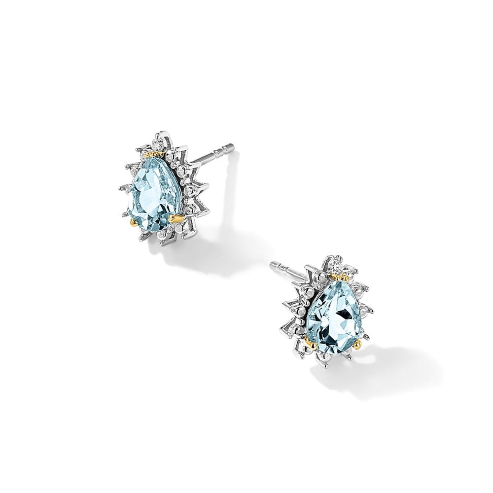 Sterling Silver Brilliant Gemstones Sky Blue Topaz Post Earrings, view 5 of 5