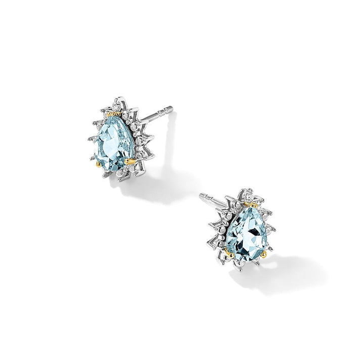 Sterling Silver Brilliant Gemstones Sky Blue Topaz Post Earrings, view 5 of 5