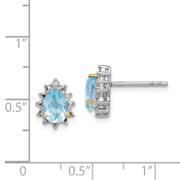 Sterling Silver Brilliant Gemstones Sky Blue Topaz Post Earrings, view 4 of 5