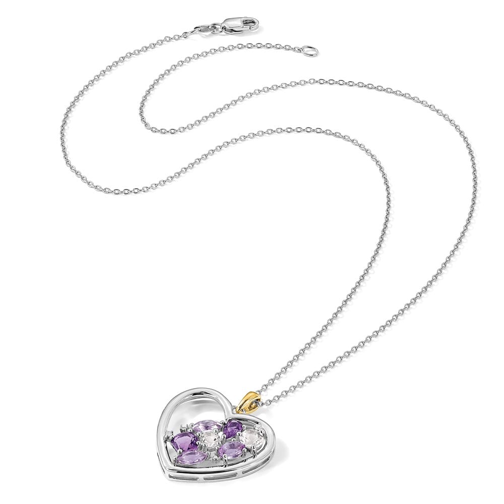 Sterling Silver Brilliant Gemstones with Accent 20 inch Necklace