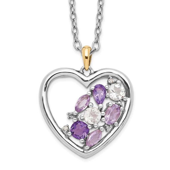 Sterling Silver Brilliant Gemstones with Accent 20 inch Necklace