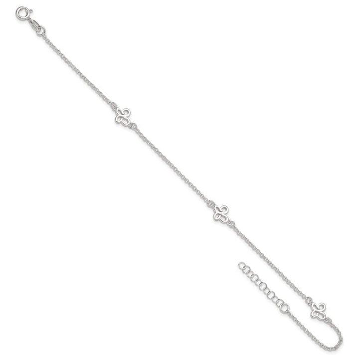 Sterling Silver Butterflies on Rolo Link Anklet