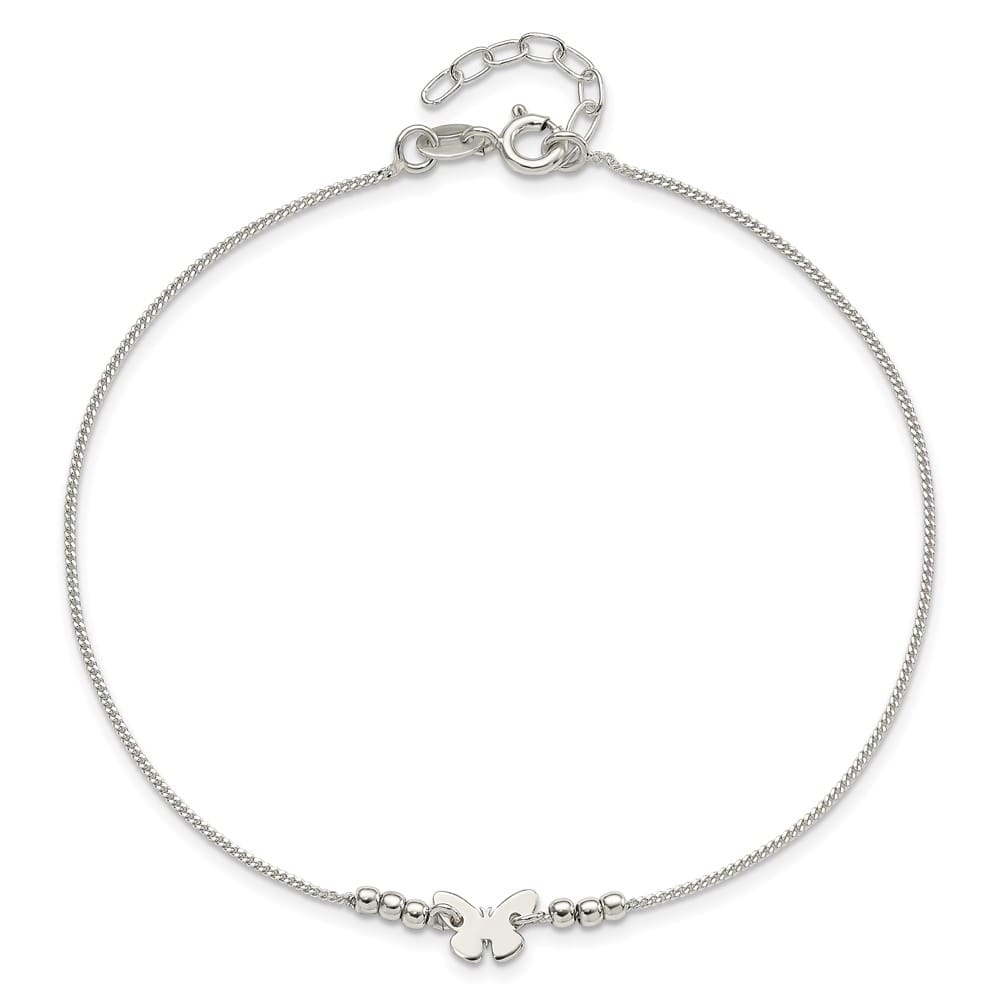 Sterling Silver Butterfly Anklet