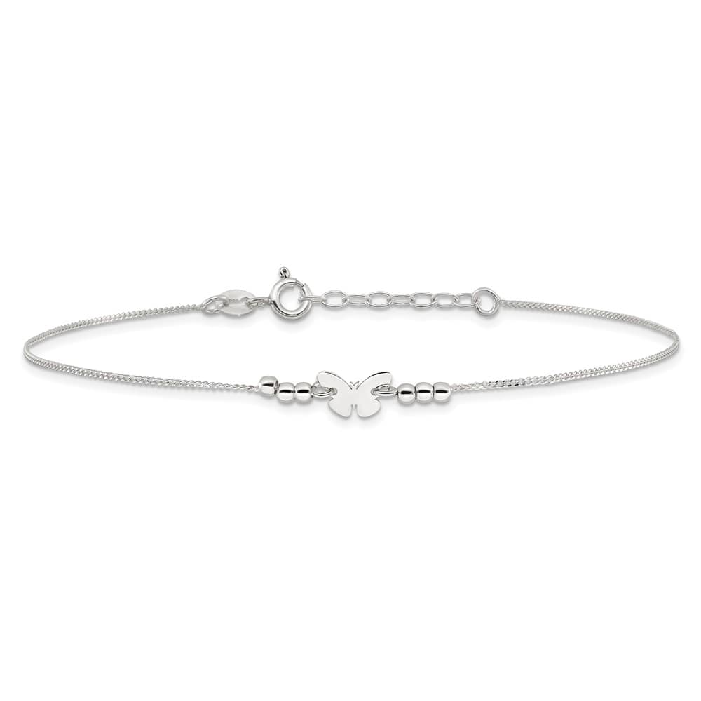 Sterling Silver Butterfly Anklet