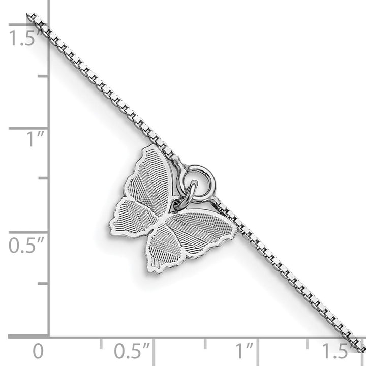 Sterling Silver Butterfly Charm Anklet