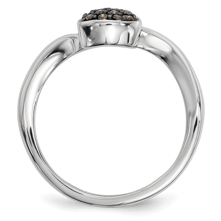 Sterling Silver Champagne Diamond Small Heart Ring Stock Size 6 Ring Are Refundable