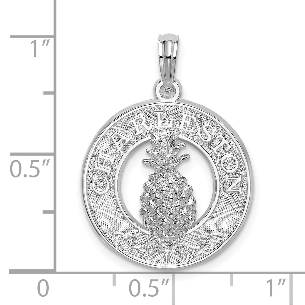 Sterling Silver Charleston with Pineapple Circle Pendant