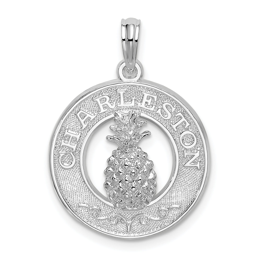 Sterling Silver Charleston with Pineapple Circle Pendant