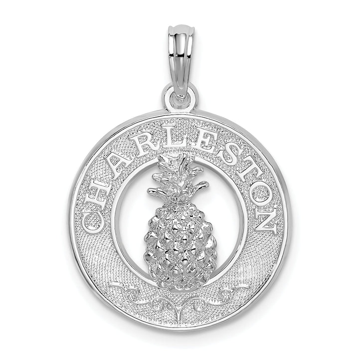 Sterling Silver Charleston with Pineapple Circle Pendant