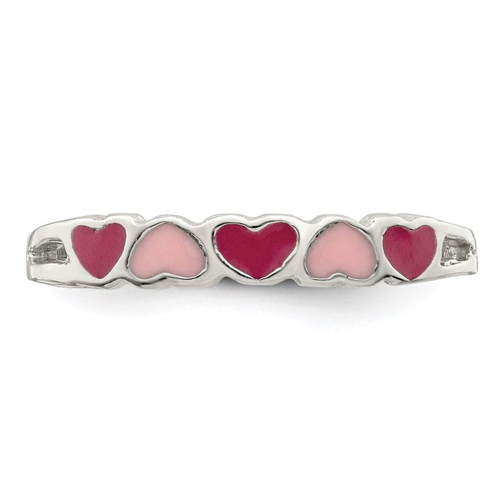 Sterling Silver Children's Enameled Hearts Ring