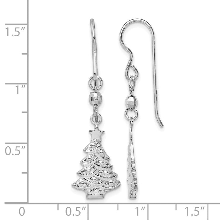 Sterling Silver Christmas Tree Dangle Earrings, view 4 of 4