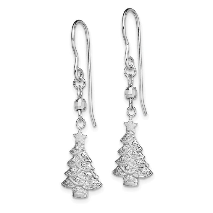 Sterling Silver Christmas Tree Dangle Earrings, view 2 of 4