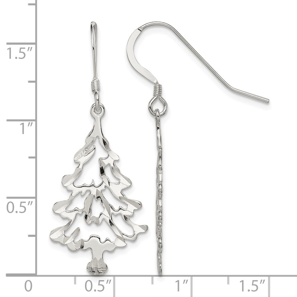 Sterling Silver Christmas Tree Earrings, view 4 of 4