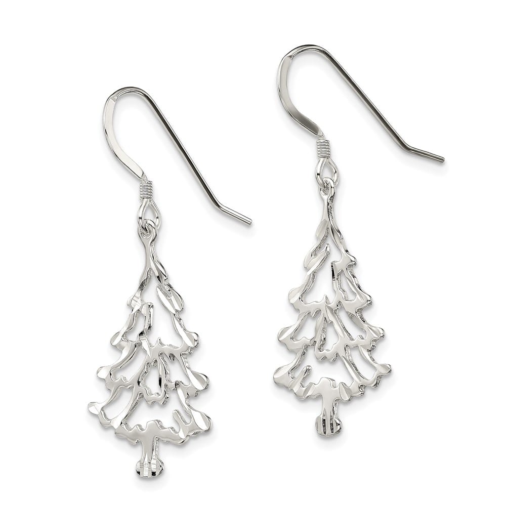 Sterling Silver Christmas Tree Earrings, view 2 of 4