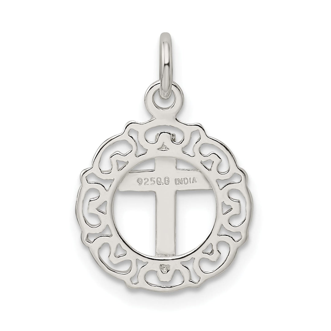 Sterling Silver Circle and Cross Pendant