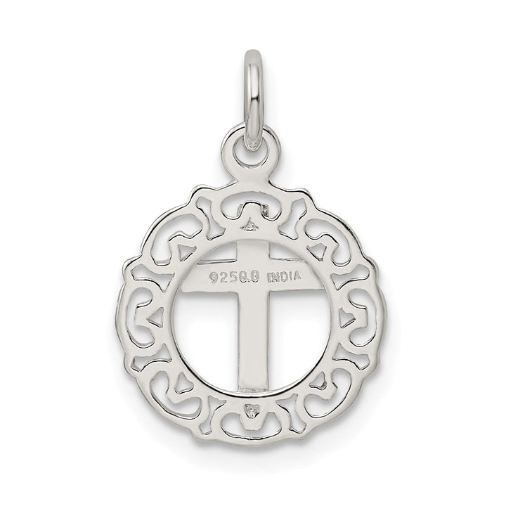 Sterling Silver Circle and Cross Pendant