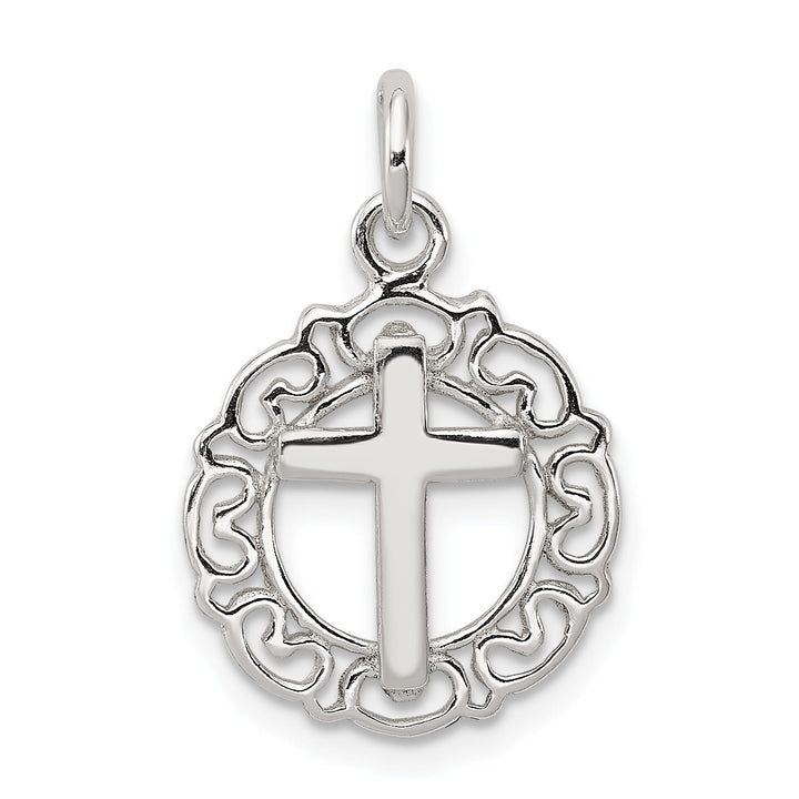 Sterling Silver Circle and Cross Pendant