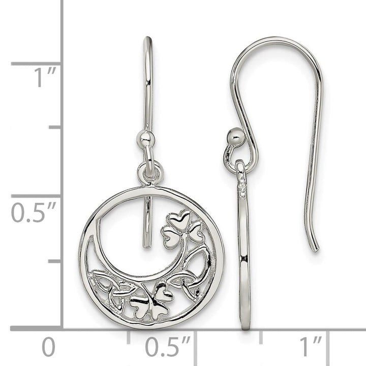 Sterling Silver Circle Clover/Celtic Knot Dangle Earrings, view 4 of 4
