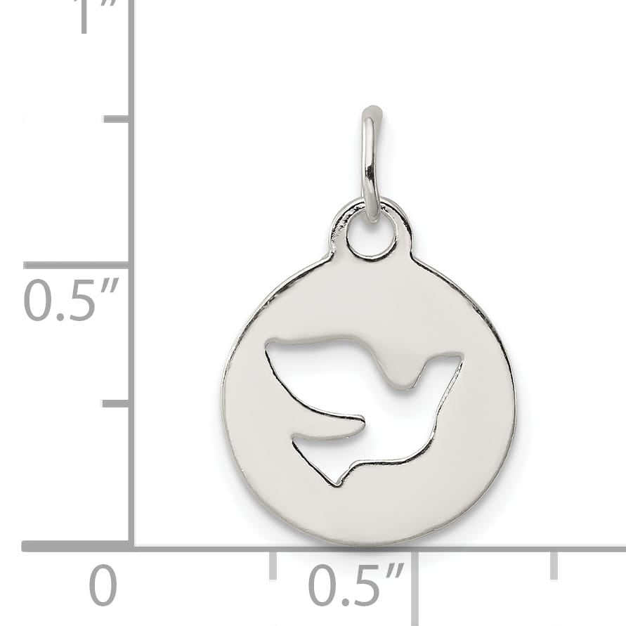 Sterling Silver Circle with Dove Charm