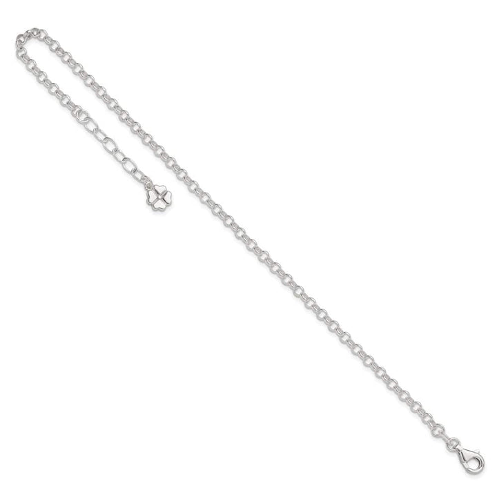 Sterling Silver Clover Dangle Anklet