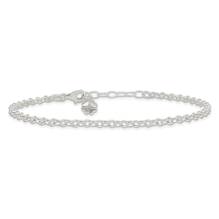 Sterling Silver Clover Dangle Anklet