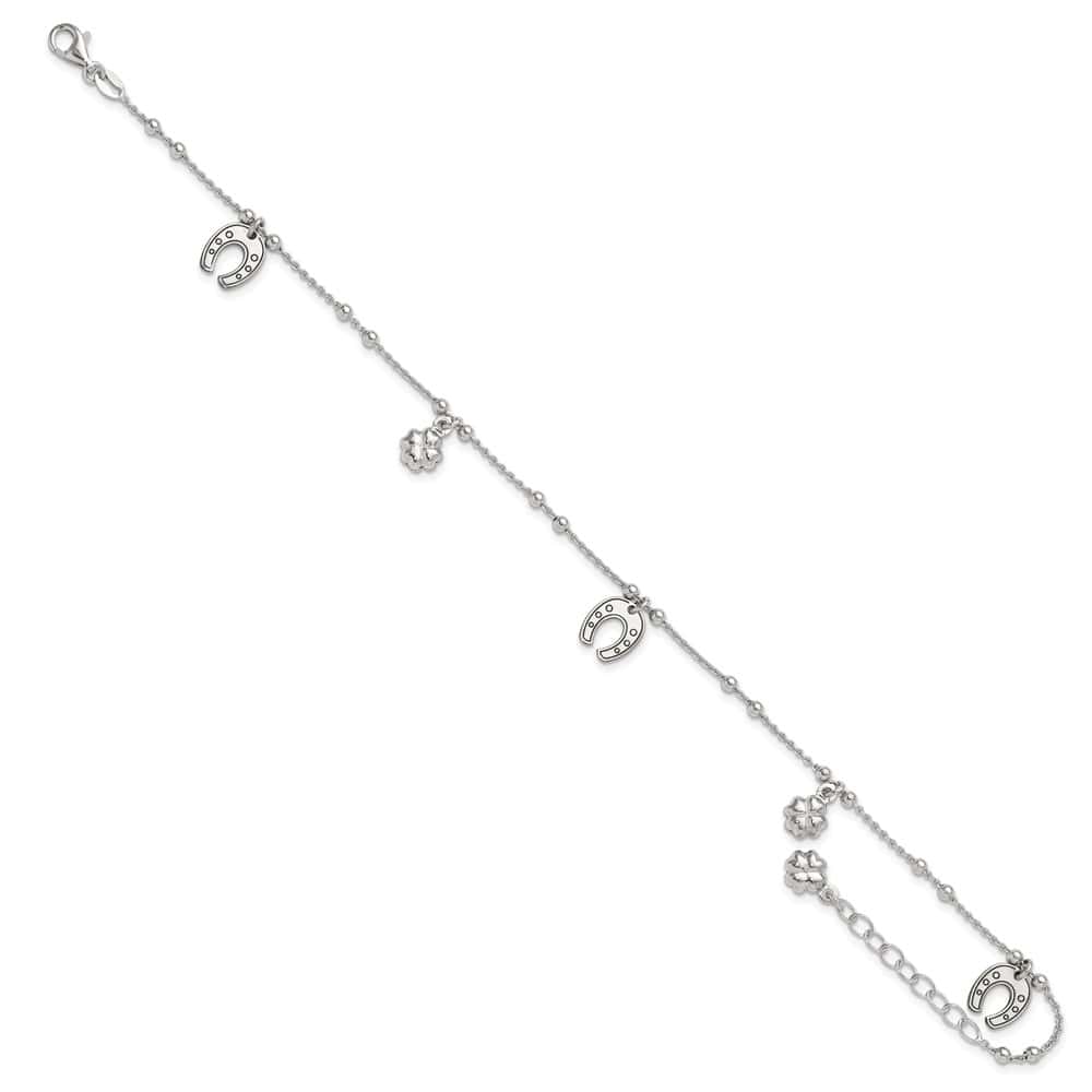Sterling Silver Clover/Horseshoe Anklet