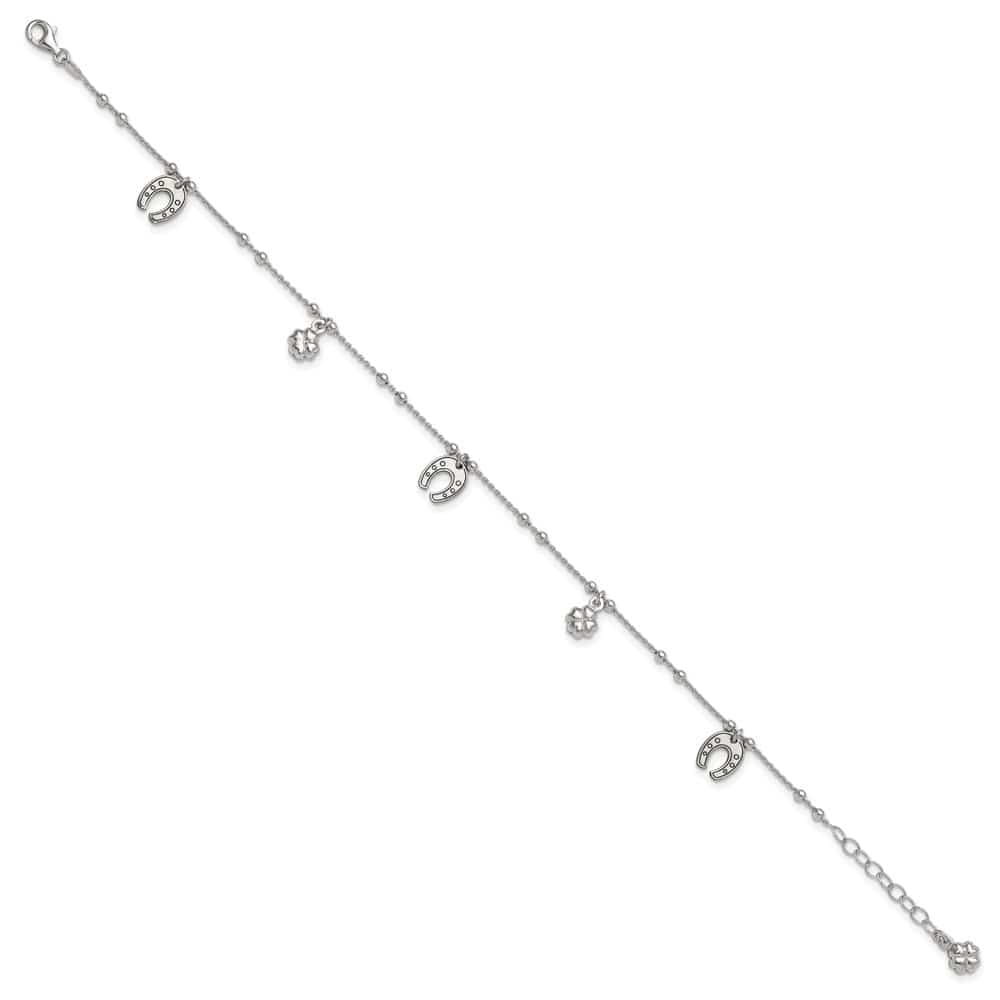 Sterling Silver Clover/Horseshoe Anklet