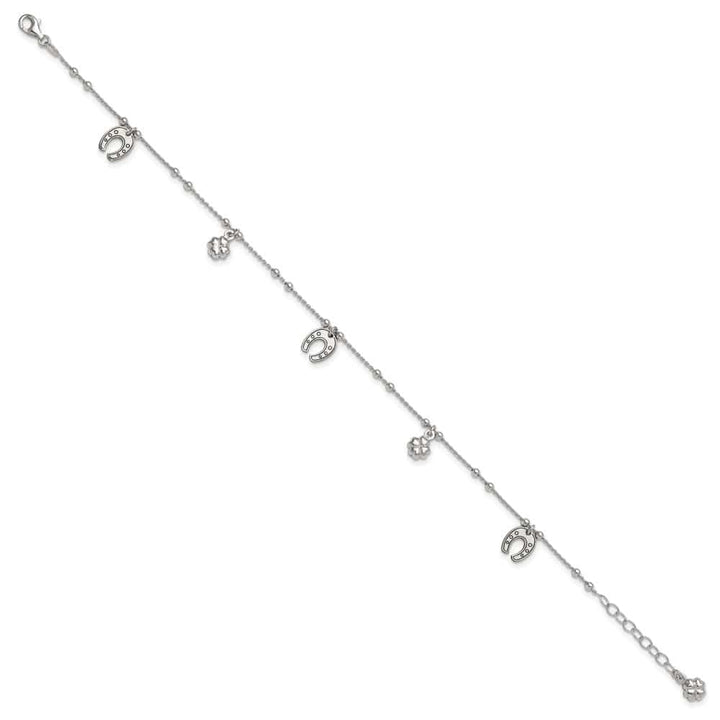 Sterling Silver Clover/Horseshoe Anklet