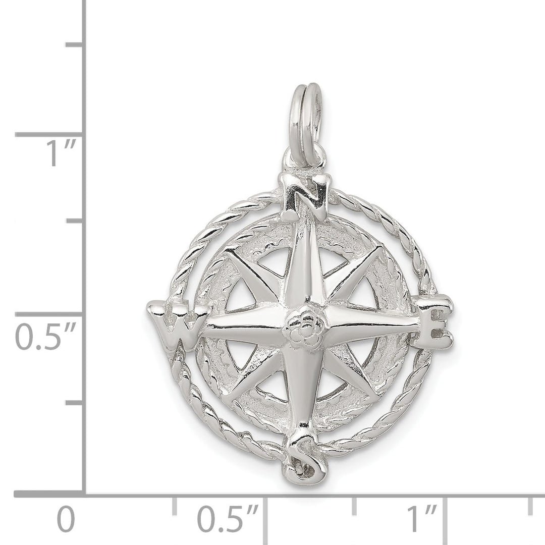 Sterling Silver Compass Charm