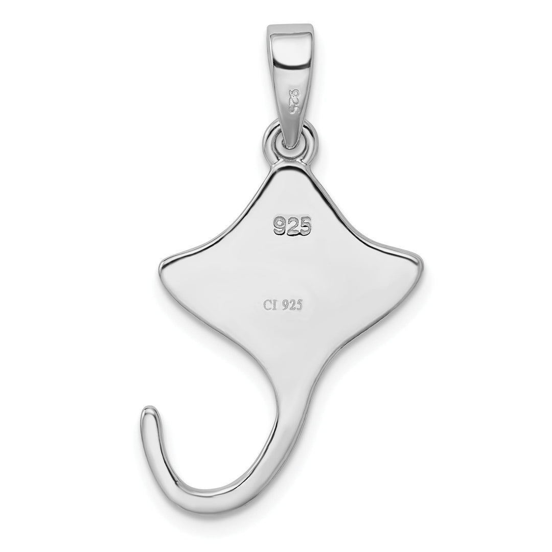 Sterling Silver Created Blue Opal Stingray Pendant