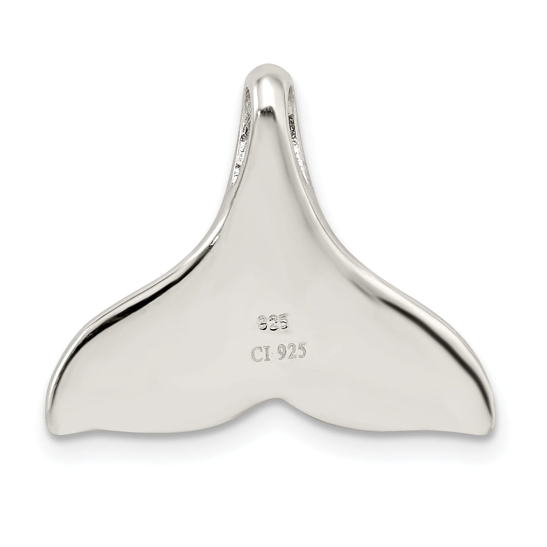 Sterling Silver Created Blue Opal Whale Tail Chain Slide