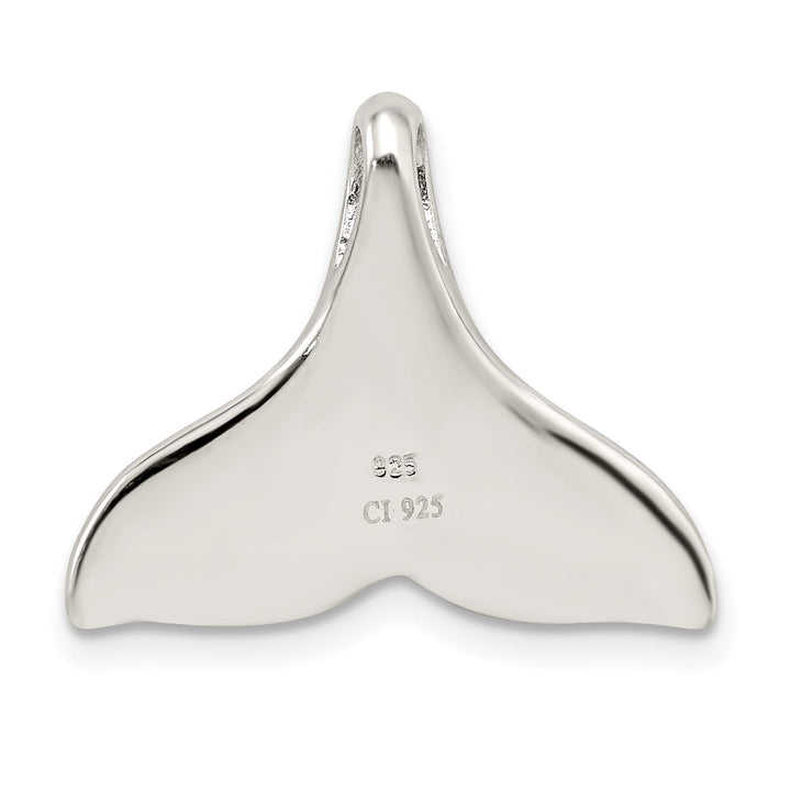 Sterling Silver Created Blue Opal Whale Tail Chain Slide