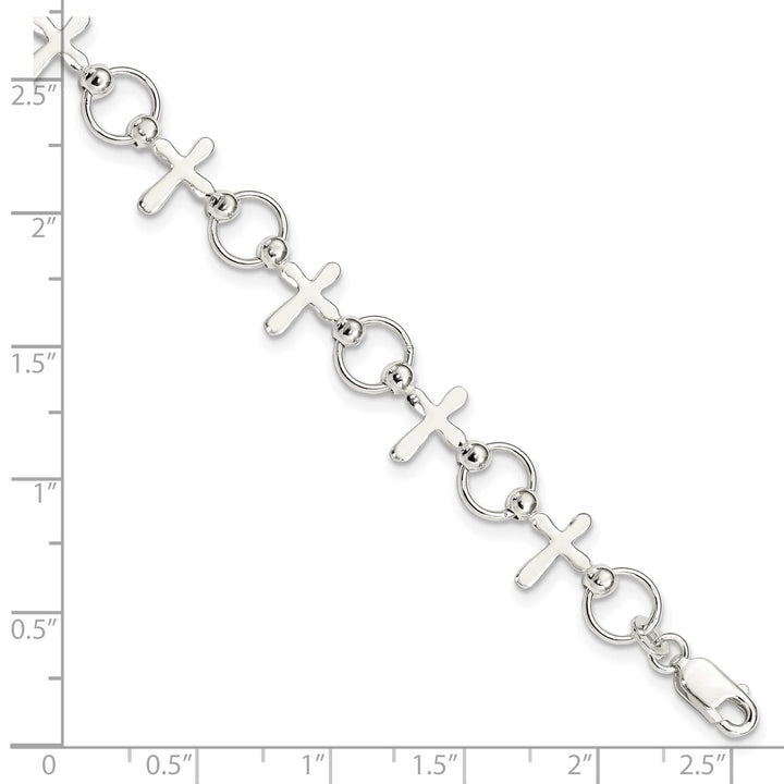 Sterling Silver Cross Bracelet