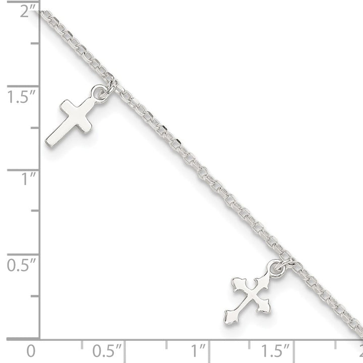Sterling Silver Cross Charms Anklet
