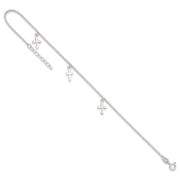 Sterling Silver Cross Charms Anklet