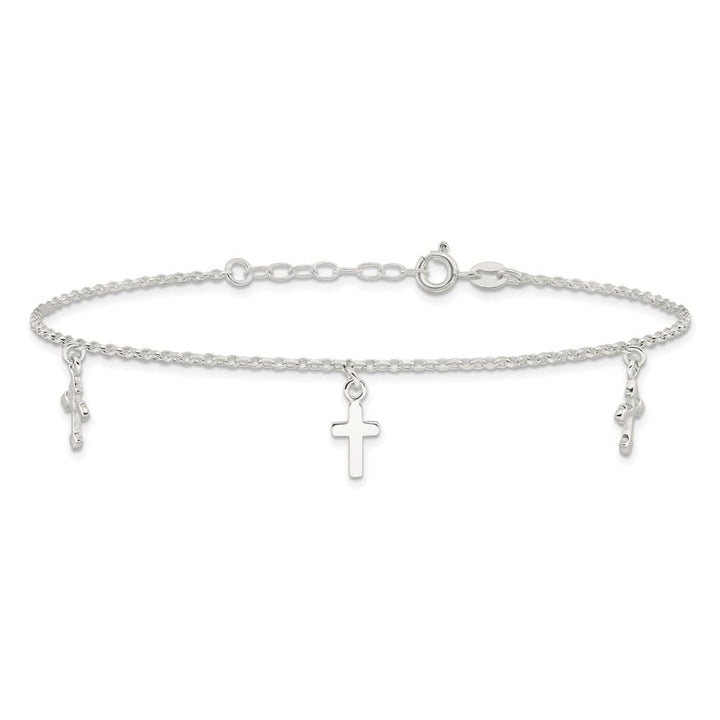 Sterling Silver Cross Charms Anklet