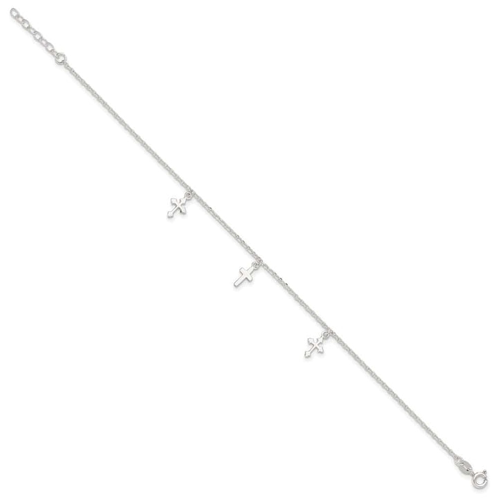 Sterling Silver Cross Charms Anklet