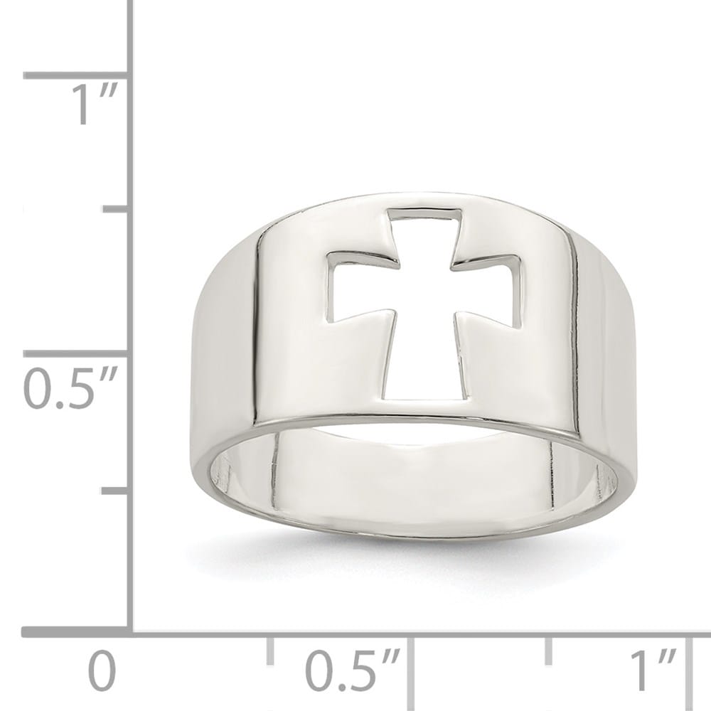 Sterling Silver Cross Cutout Ring