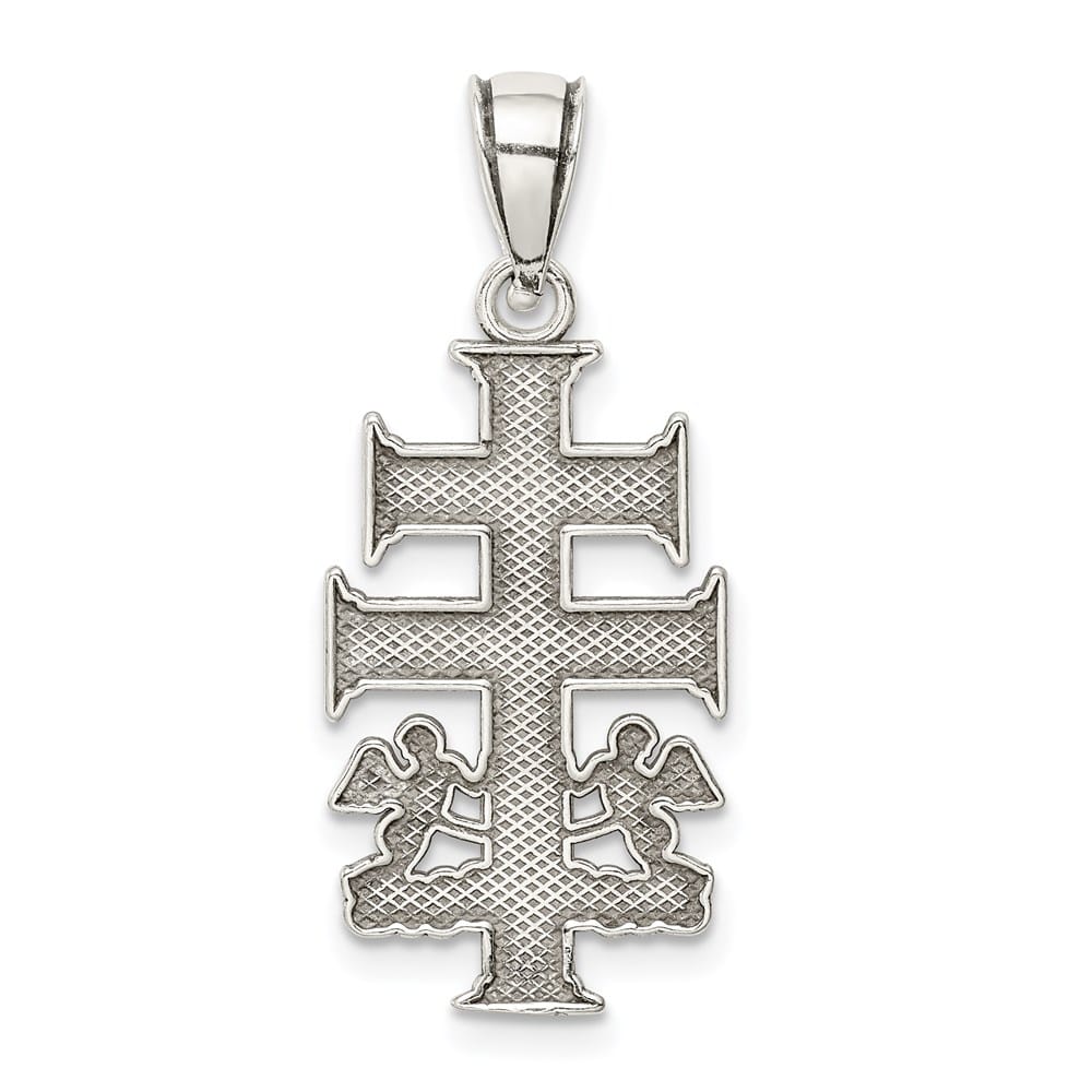 Sterling Silver Cross with Angels Crucifix 20.63 mm x 12.4 mm Pendant