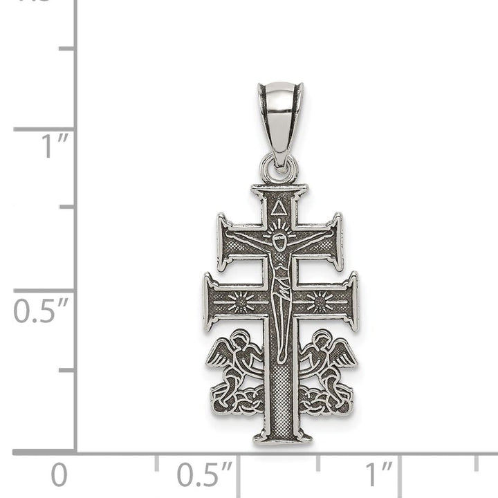 Sterling Silver Cross with Angels Crucifix 20.63 mm x 12.4 mm Pendant