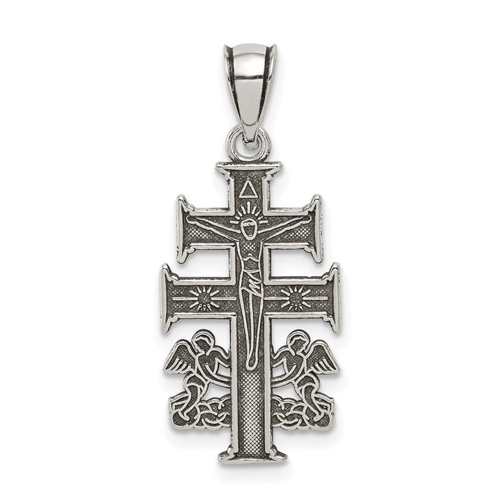 Sterling Silver Cross with Angels Crucifix 20.63 mm x 12.4 mm Pendant