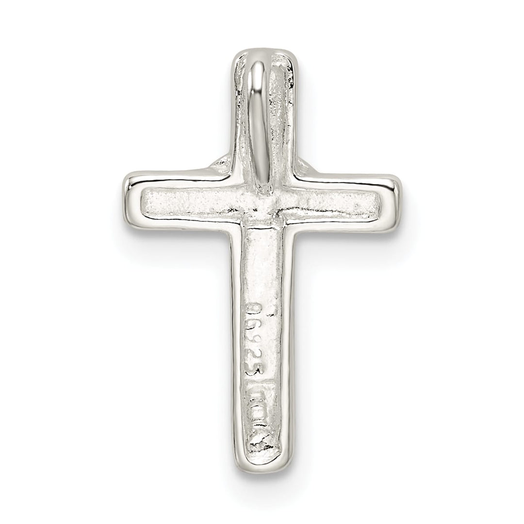 Sterling Silver Cross with Heart Center Chain Slide Pendant