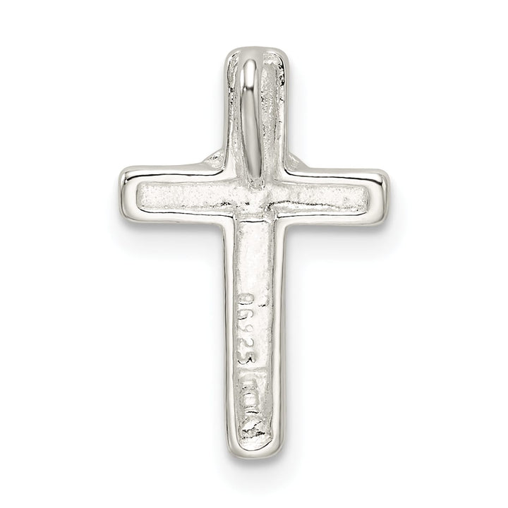 Sterling Silver Cross with Heart Center Chain Slide Pendant